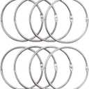 8Pack Loose Leaf Binder Rings Nickel Plated Book Rings Key Chain Rings 3.9 Inches