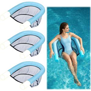 3 Pack Oversized Pool Noodle Chair-Allowed 3 Noodles-Pool Float Chairs Adult Kid Size Swimming Pools Noodles Floating Mesh Chair Sling Mesh Chair for Summer Pools Floaties(Noodle Not Included)