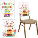 Mixweer 2 Pieces It's My Birthday Chair Cover Birthday Seat Cover Cupcake Chair Back Covers for Classroom Office Kids Dining Party Student School Decorations, 2 Styles