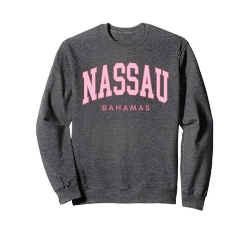 Nassau Bahamas Preppy Retro Throwback Pink Womens Souvenir Sweatshirt Size 2XL