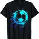 Blue Soccer Ball Soccer Player Mens Soccer Boys Soccer TShirt, S