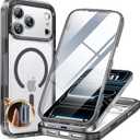 Miracase for iPhone 17 Pro Max Case 6.9" Full-Body Phone Case with Built-in Glass Screen Protector& Full Camera Protector, [Magnetic with MagSafe] Drop Proof 17 ProMax Cover, Clear Black