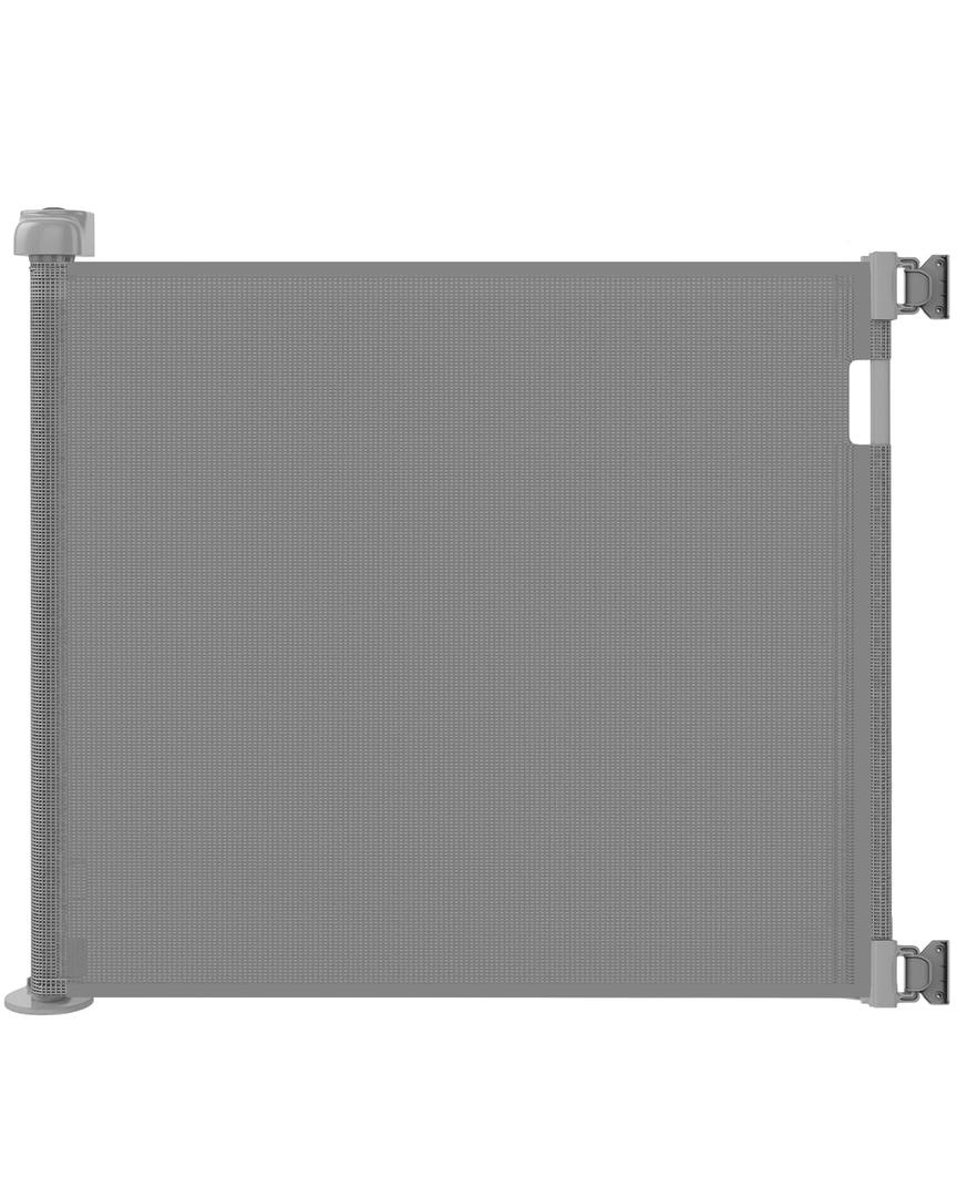 Retractable Baby Gate for Doorways and Stairs, Mesh Safety Gate for Pet, Indoor & Outdoor Use, One-Hand Operation, Easy Installation, 33.6" Tall, Expands to 71" Wide(Grey,33.6"x71") (Gray)