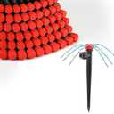 MIXC 60pcs Quick-Connect Drip Irrigation Emitters for 1/4" Drip Irrigation Tubing - Adjustable Push-to-Connect 360 Drip Emitters Stream on 6" Sturdy Stake for Irrigation System