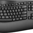 QUASIO Ergonomic Wireless Keyboard with Wrist Rest, Wave Keys, Comfortable Natural Typing, 2.4GHz Full Size Ergo Wireless Computer Keyboard for Multi-OS, Windows, Mac OS Laptop/PC/Notebook (Black)