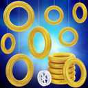 Soulchen 7 Pcs 8'' Glitter Gold Ring Birthday Party Decor Video Game Theme Gold Rings Table Centerpiece Cartoon Characters Themed Birthday Party Golden Wreath Circle Wedding DIY Craft Decor