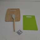 Set of 3, Everyday Living Bamboo & Poly Cutting Board Set, Silicone Kitchenware Wooden Handle Stick Spatula Spoon Cooking Utensils (Light Green)