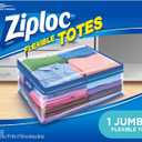 Ziploc Flexible Totes Clothes and Blanket Storage Bags, Perfect for Closet Organization and Storing Under Beds, Jumbo, 1 Count