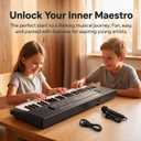 Raimy 61 Key Keyboard Piano for Kids, Portable Electric Piano Keyboard for Beginners with Microphone, Multifunctional Musical Educational Instrument Toy Gift for Boys Girls (Black), Compact