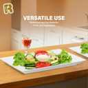 6 Pack Extra Large Plastic Serving Trays for Party - 16 x 11 White Large Serving Tray - Heavy Duty White Plastic Trays for Food - Rectangular Party Serving Trays and Platters