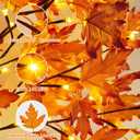 2 Pack 6FT Artificial Lighted Maple Tree, Fall Decorations for Home with Timer, 300 LED Prelit Fall Decor Maple Tree with Warm White Light for Indoor Outdoor Harvest Halloween Thanksgiving Day, Orange