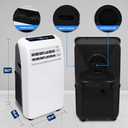 SereneLife Small Air Conditioner Portable 10,000 BTU with Built-in Dehumidifier - Portable AC unit for rooms up to 450 sq ft - Remote Control, Window Mount Exhaust Kit (White)