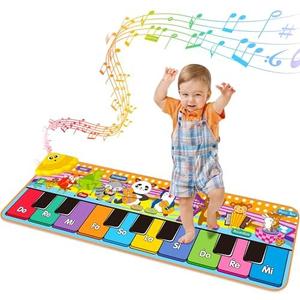 Kids Musical Piano Mats with 25 Music Sounds, Musical Toys Baby Floor Piano Keyboard Mat Carpet Animal Blanket Touch Playmat Early Education Toys for 1 2 3 4 5 6+ Years Old Girls Boys Toddlers
