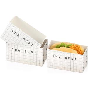 100 Pack Paper Sandwich Take Out Boxes Food Containers Sandwich Packaging Boxes for Toast, Donuts, Burgers