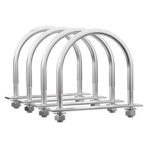 4 Sets 304 Stainless Steel Round Bend U-Bolts 4.25"(108mm) Inner Width 5.59"(142mm) Length M10 with Nuts, Frame Plate, Washers, Accessories for Boat Trailer Axle Sailboat Trailer