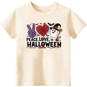 Toddler Halloween Shirts for Boys Kids Girls, Cute Spooky Pumpkins Ghosts Bats Witches and Monsters Halloween T Shirt: 2-6T (Yellow)