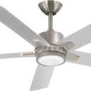 Minka-AIRE F619L-BN Stout 54" Ceiling Fan with LED Light and Remote Control in Brushed Nickel Finish