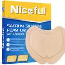Sacral Foam Dressing 7.1" x 8", Sacrum Silicone Foam Dressing with Border, Bed Sore Bandages Large Wound Care Pads (5 Count)