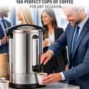 Zulay Commercial Grade 100 Cup Coffee Maker Hot Water Urn - Large Percolator Pot Dispenser With Double-Wall Stainless Steel, Quick Brew, Stays Hot for Tea & Beverage at Events & Catering - Silver