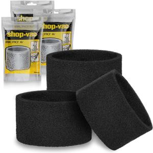 Shop-Vac 90525 Foam Sleeve Filter Replacements, For Most 1 Gallon Shop-Vac Wet/Dry Vacuum Cleaners, Replace Parts # 9052500, 3 Pack