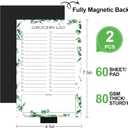 Joyberg 2 PCS Magnetic Grocery List Pads for Fridge, 4.5x7.5 Inches Magnetic Note Pad for Fridge, Grocery List Magnet Pad for Refridge, Magnetics Notepads, Shopping Lists, 60 Pages Per Notepad