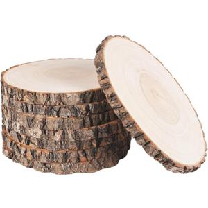 ilauke 8Pcs Unfinished Round Wood Slices 8-9Inch Wood Slices for Centerpieces, Natural Willow Wood Slabs Rustic Table Decor, Perfect for Wedding Decor and DIY Craft Projects