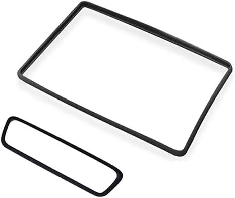 2 PCS Protector Frames Compatible with Tesla Model 3 Model Y 2025 2024 2023 2022 2021 2020 for Touch Screen & Rear View Mirror Interior Decoration Accessories, Silicone Black