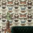 Affrolling Vintage Butterfly Peel and Stick Wallpaper, 15.75"x118" Boho Removable Waterproof Vinyl Renter Friendly Adhesive Wall Paper Contact Paper for Cabinet Drawer Wall Decor