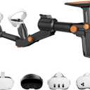 VR Gunstock for Meta Quest 2 Quest 3 Quest 3S Quest Pro Adjustable FPS Gaming Controller Accessories with Quick Magnetic Attachment Cheek Pad for Immersive VR Gameplay (Black)