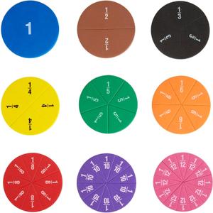 2 x Office Depot Brand Magnetic Fraction Circles, Assorted Colors, Pre-K, Set Of 51 Circles