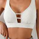 Herseas Push Up Bikini Top Women Textured Sexy Swim Suit Tops Scoop Neck Swimsuit Top Fashion Bathing Suit Tops (White, XXL)