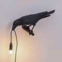 Luluckly Raven Light Birds Table Lamps Bedroom Resin Crow Desk Lamp Bedside Light Wall Sconce Black D