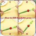 Gueevin 150 Pcs Christmas Beadable Pen 20 Sets DIY Christmas Pens Bulk with Focal Silicone Beads Making Kit Gift Acrylic Beaded Ballpoint Diamond Spacer Charms for School Kids Office Classroom Supply