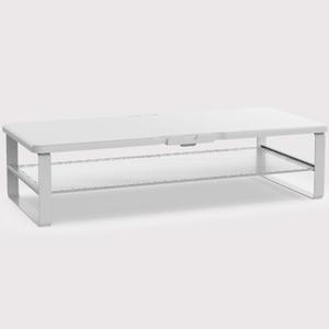 Monitor Stand with drawer, 2-Tier Monitor Stand Riser for desk with Phone Holder and Cable Management - Desk setup, Laptop Printer, Desk Organizer Stand, for Home & Office, White