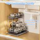 2 Pack Under Sink Organizers and Storage, 2 Tier Pull Out Cabinet Organizer, Metal Sliding Drawer Storage for Kitchen BathroomGray (Grey)