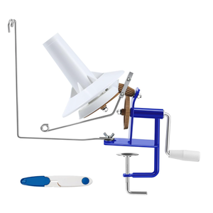 Hiboom Large Yarn Winder Large Capacity 1016 oz, Yarn Winder for Crocheting Spinner Hand Operated Cake with Thread Cutter Scissor for Knitting, (Blue)