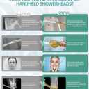 SR SUN RISE Filtered Shower Head with Handheld High Pressure 9 Spray Mode Showerhead Detachable Shower Head Water Softener Filters Beads for Hard Water Remove Chlorine 4 Filters Brushed Gold