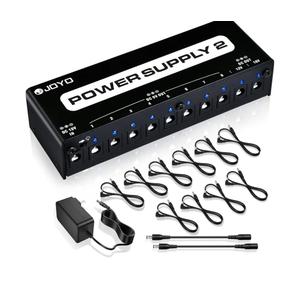JOYO Guitar Pedal Power Supply 10 Isolated Output DC 9V 12V 18V Options for Distortion, Reverb, Chorus Effect Pedalboard Chains (JP-02)