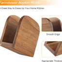 ALELION Acacia Wood Napkin Holder for Table, Wooden Upright Napkin Holders for Kitchen, Standing Napkin Dispenser for Kitchen Dining Room Party Cocktail Outdoor Use