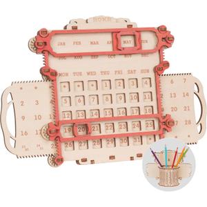 ROKR 3D Wooden Puzzle for Adults, Penholder Calendar Model Kits for Adults to Build, Ideal Gift for Boys and Men