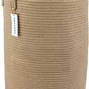 Cotton Rope Laundry Basket Hamper for Clothes Woven Storage Basket for Living Room Bedroom Boho Tall Rope Baskets for Blanket Toys Pillow Towels Baby Nursery Hamper Bin Large jute