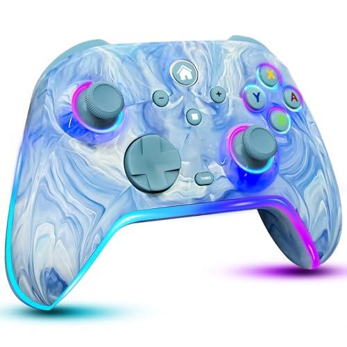 RJAD Switch Controllers Wireless for Nintendo Switch/Lite/OLED/Switch 2, 1200mAh Pro Controller, 10 Colors LED Switch Light up Gamepad, Switch Turbo Remote with Turbo/Gyro/Vibration/Motion Control