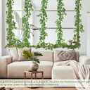 RECUTMS Artificial Vines Ivy Garland 2Pcs 6Ft Fake Hanging Vine Plants Faux Green Grape Leaves Greenery Indoor Outdoor Home Office Garden Wedding Jungle Beach Birthday Party Arch Table Spring Decor