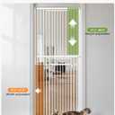 Extra Tall Cat Gate 47.2"-86.6", Pressure Mounted Pet Gate for Doorways, Walk Through with Door, Narrow Bar Spacing 1.38", No Drill Indoor Safety Gate for Cats & Dogs