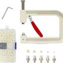 Troyune Pearl Setting Machine, Pearl Hand Press Tools with White Pearl Beads, Rivet Studs and L Hexagon Wrench for Decorating Clothes, Dresses, Bag, Hair Band or DIY Crafts