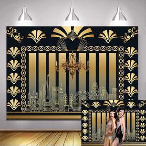 GYA 7x5FT The Great Gatsby Retro 1920s Backdrop Roaring 20s Party Photography Background Retro Art Birthday Photocall Prom Adult Happy Birthday Bachelor Party Studio Props
