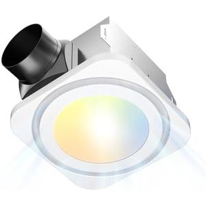 Amico Bathroom Exhaust Fan with Light, 80 CFM, 1.0 Sones, 1400LM, 3CCT, Easy Install & Very Quiet, Ceiling Mount Shower Bathroom Fan with light, Powerful Bathroom Vent Fan, FCC Certified