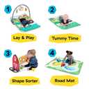 Baby Einstein Busy Barnyard Grow with Me Baby Play Gym - Extra Large Soft Play Mat with 8 Removable Toys Including 30+ Songs & Sounds to Support Motor Skills, Ages 0+ Months