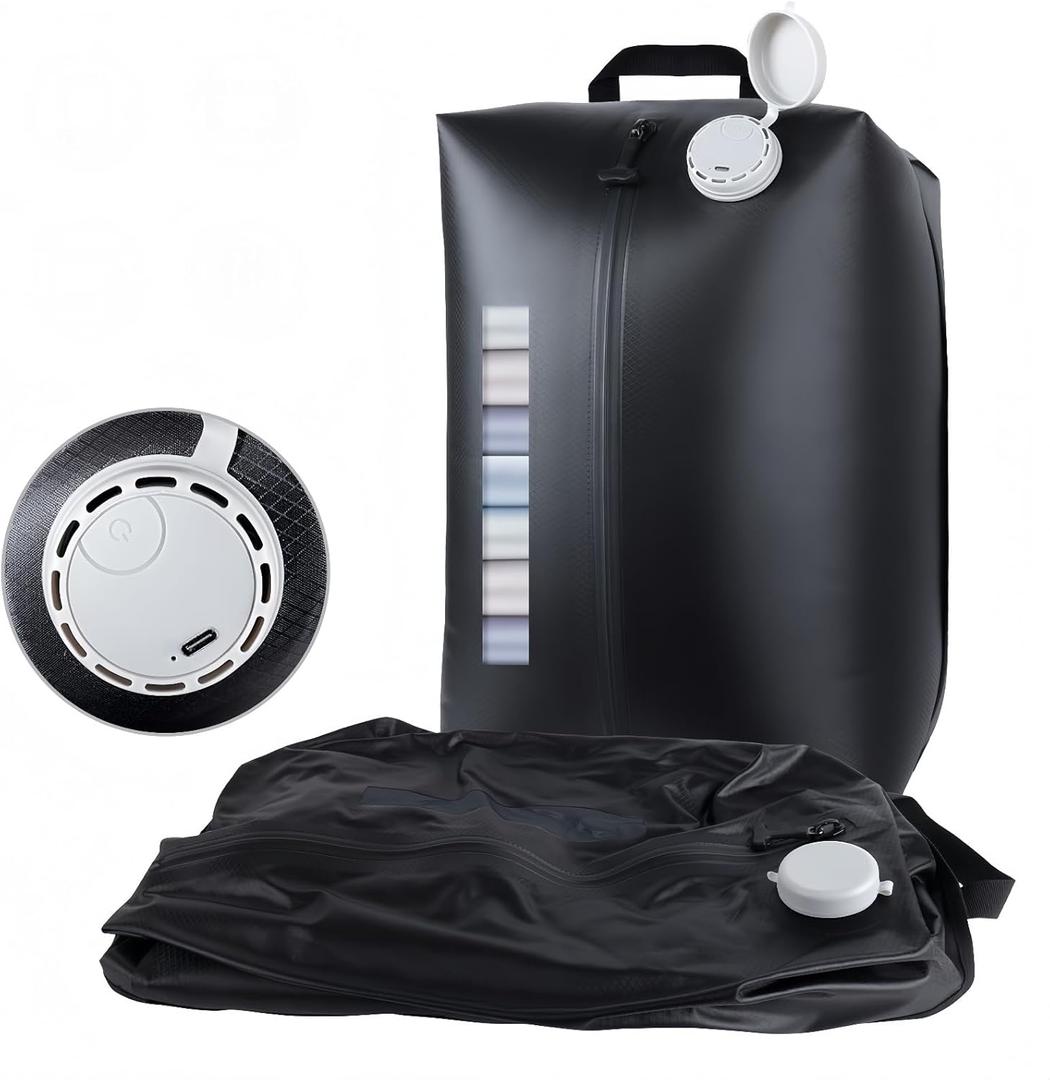 2025 Professional Vacuum Bags with Built-in Pump, 30L Vacuum Seal Bags with See-through Window, Space Saver Bags for Clothing Travel IP67, Reusable Compression Bag (Black 1PC)