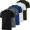HovSiyla 1/5 Pack Running Shirts Men Sport Tops Dry Fit Gym Wicking Athletic T Shirts Breathable Cool Workout Shirts (XL)